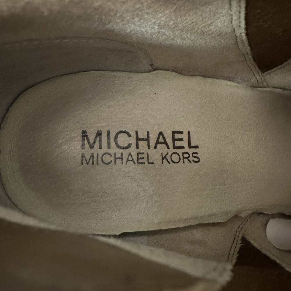 Michael Kors Womens 9.5C Camel Suede Studed Western booties 3 In Heel Boho - Picture 6 of 7
